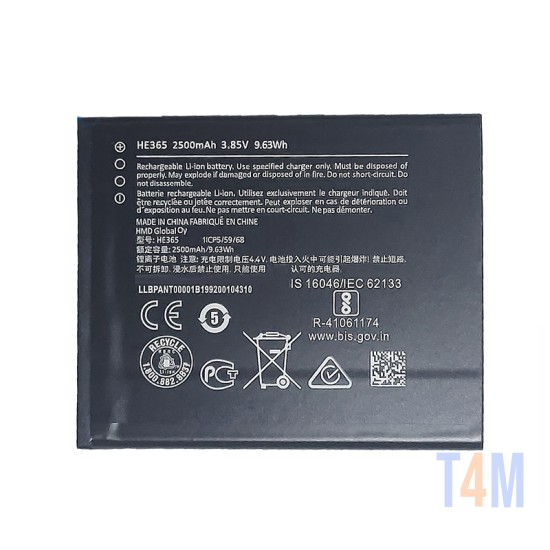 BATTERY NOKIA 1 PLUS (HE365) 3.85V/9.63WH/LI-ION 2500MAH